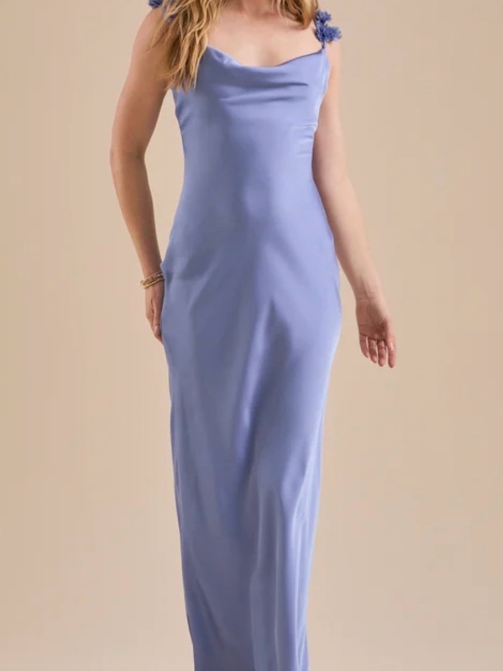 Scarlett Satin Maxi Dress (blue)